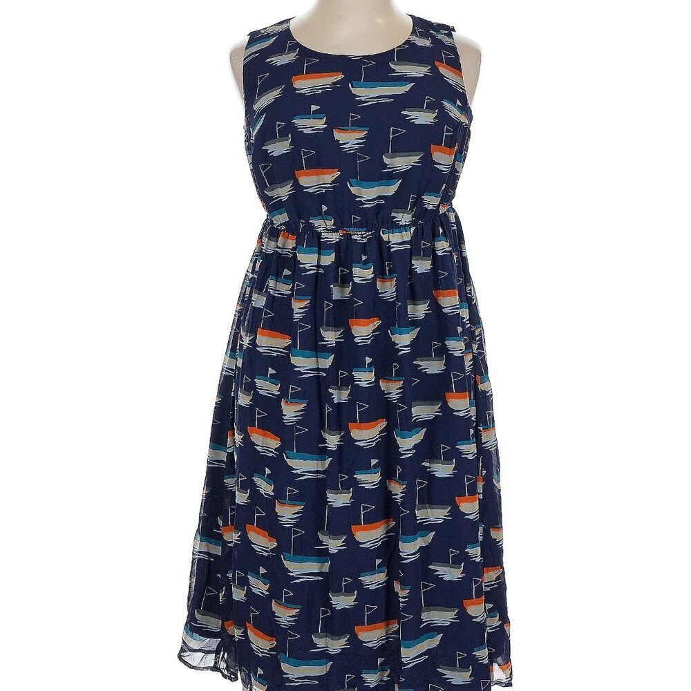 NEW ModCloth "Sailboat Ships Surprise" Essential Midi Dress - Picture 4 of 5